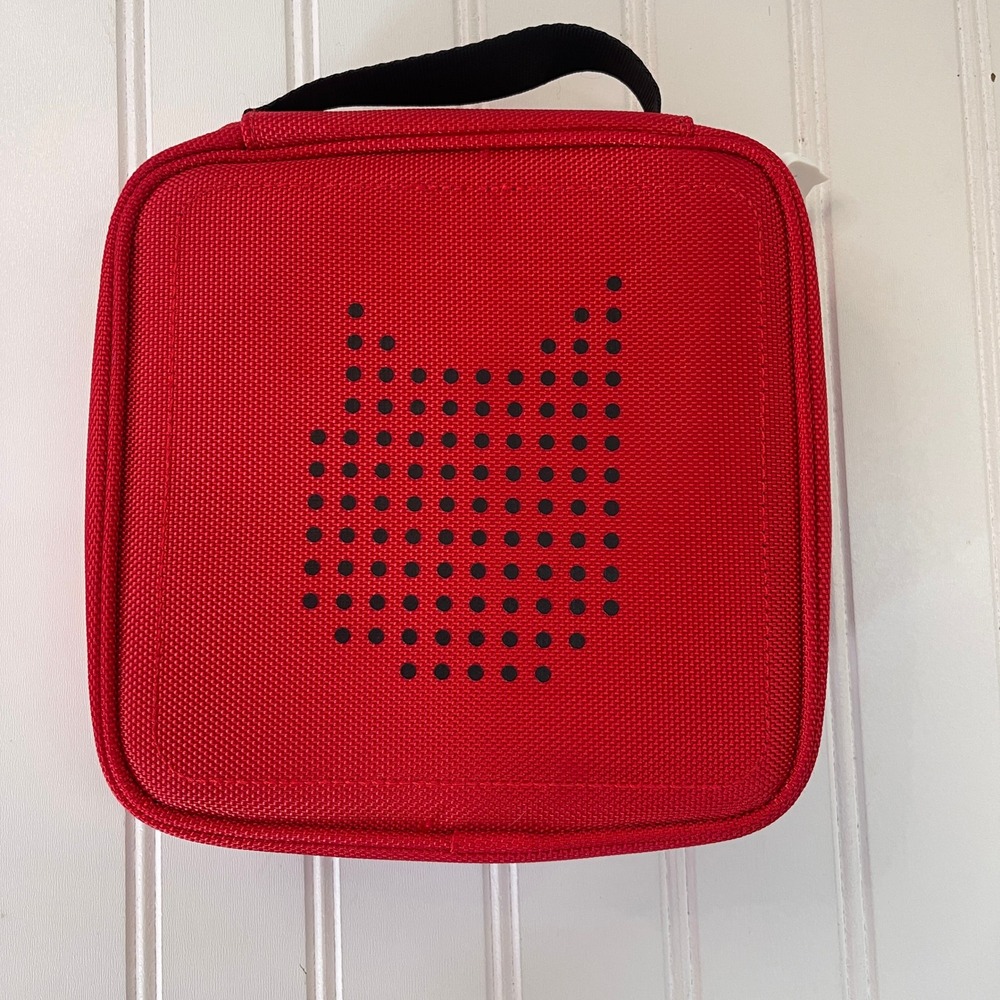 Tonies Carry Case for Toniebox Figures Red Zippered Storage Bag with Handle